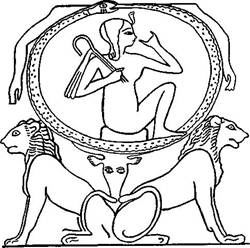 Композиция Уробороса с изображением Солнечного младенца в змеином кольце. Из Книги Мертвых